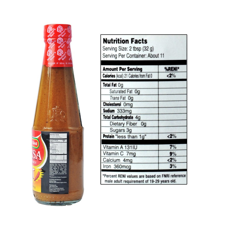 Mother's Best Sarsa Lechon Sauce Chili Hot 340g (12oz)