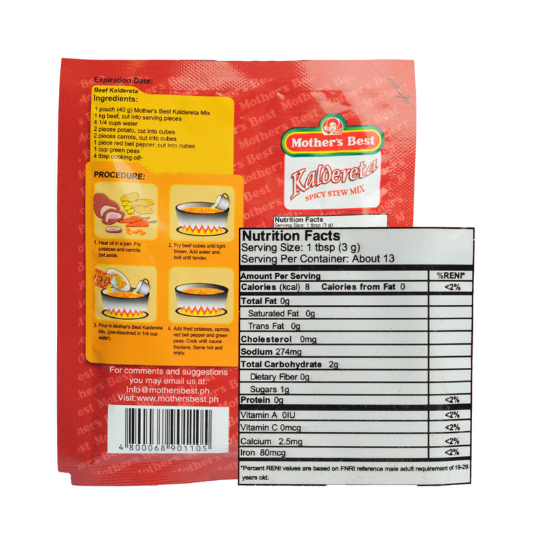 Mother's Best Mixes Spicy Stew (Kaldereta) 40g