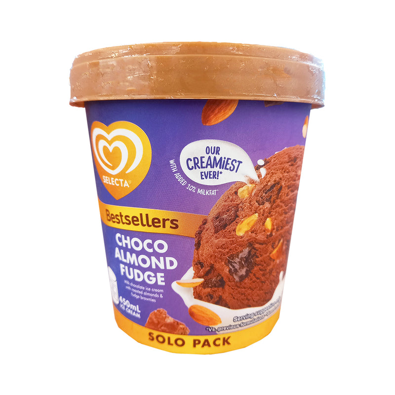 Selecta Solo Pack Ice Cream Choco Almond Fudge 450ml