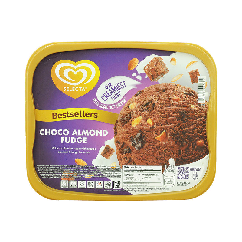 Selecta Supreme Ice Cream Choco Almond Fudge 1.3L