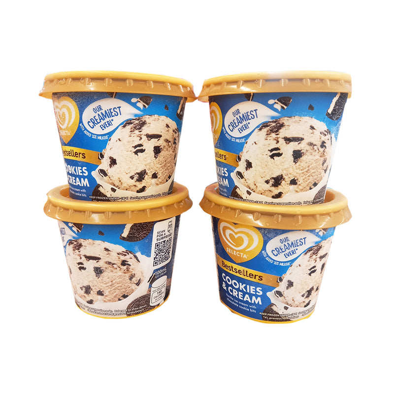 Selecta Cups Cookies And Cream 100ml x 4's