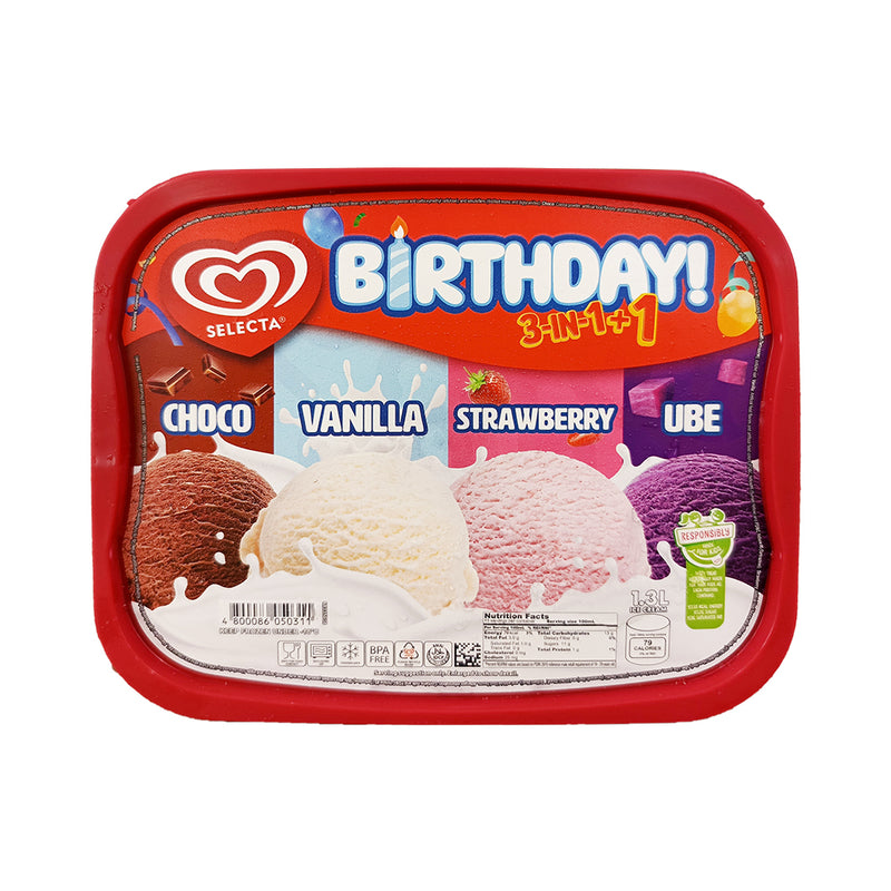 Selecta IH Birthday 3 in 1 Choco-Vanilla-Strawberry-Ube 1.3L