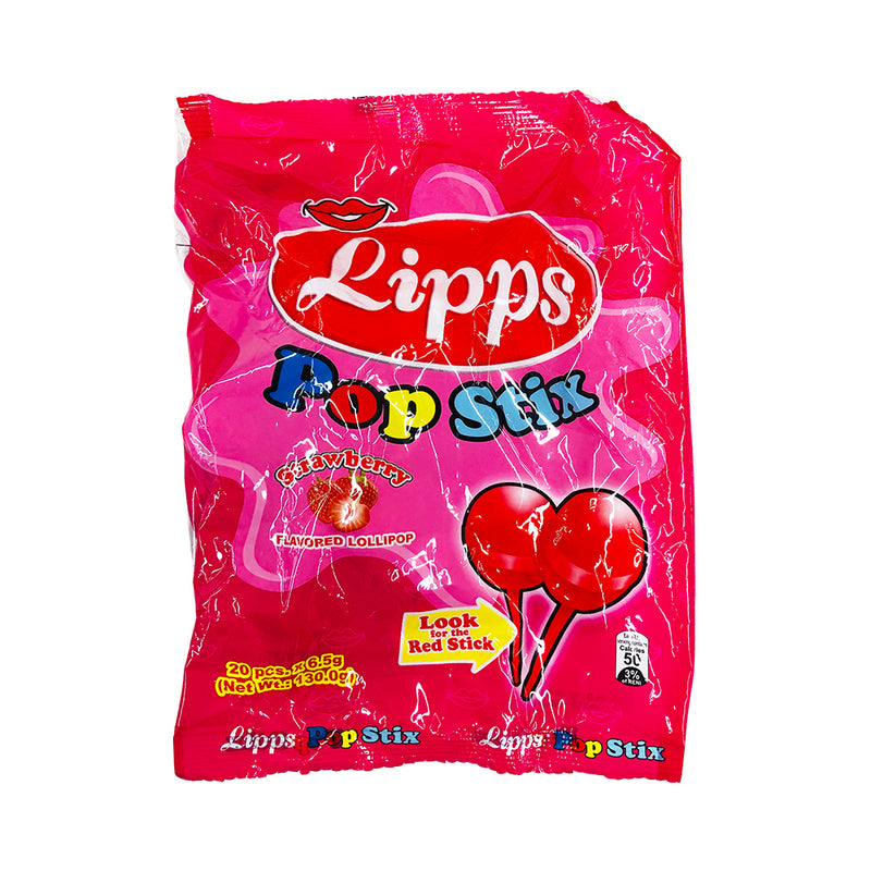 Lipps Pop Stix Lollipop Strawberry 20's