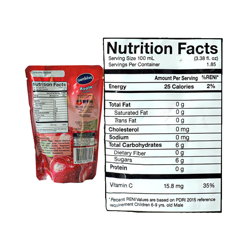 Sunkist Apple Fruit Juice Doy 185ml