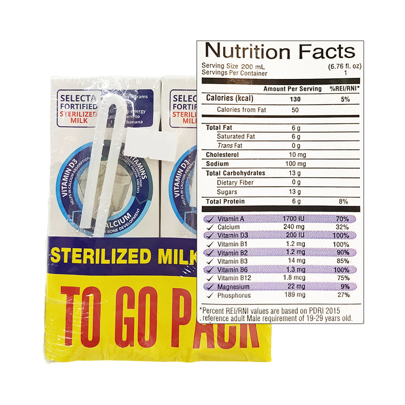 Selecta Fortified Sterilized Milk 245ml x 2's