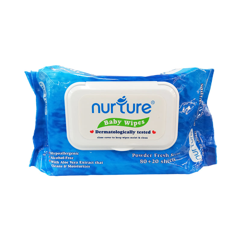 Nurture Baby Wipes Powder Fresh Scent 80's