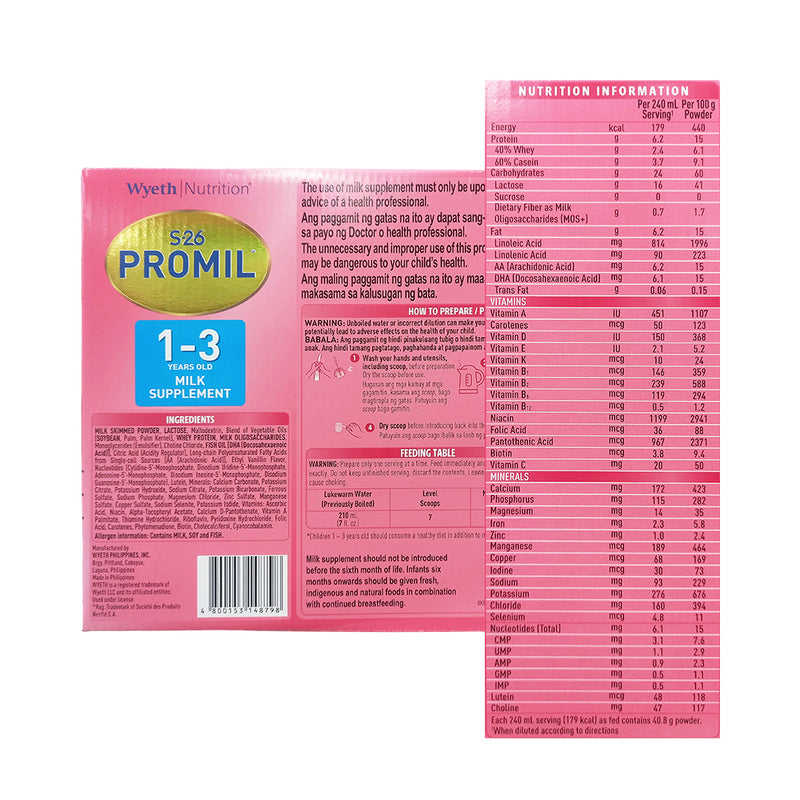 S-26 Promil Three Milk Supplement 1-3yrs Old 1.8kg