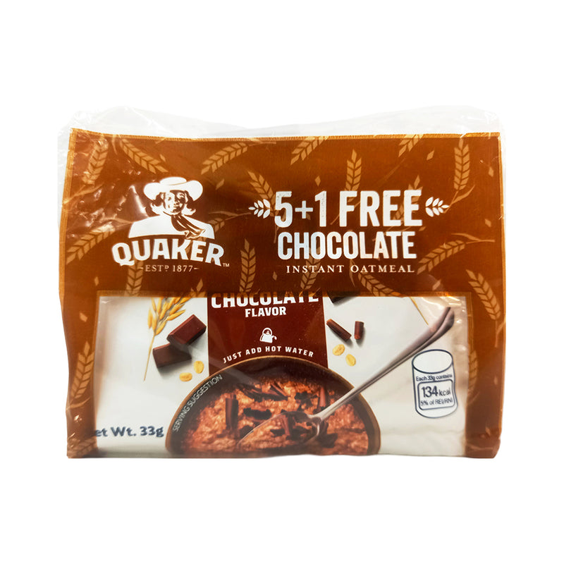 Quaker Chocolate Instant Oatmeal 33g 5's + 1