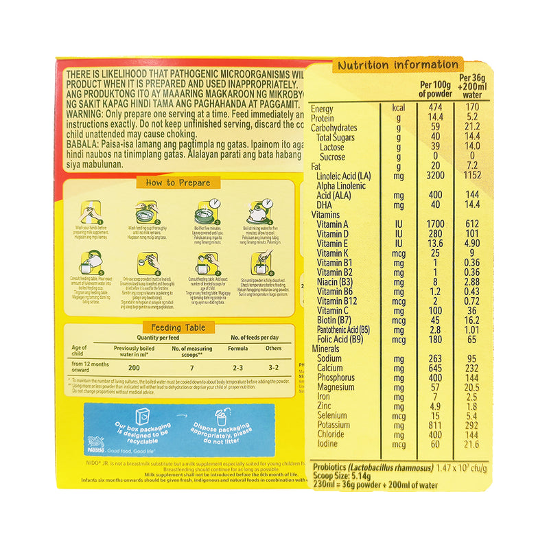 Nido Junior Milk Supplement 1-3 Yrs Old 150g