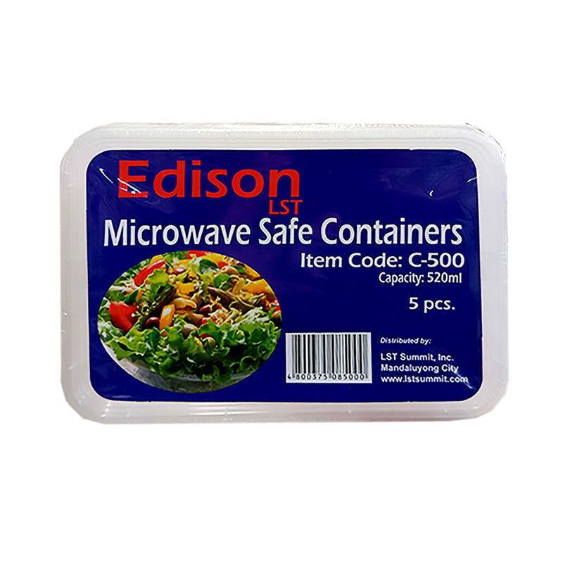 Edison LST Microwave Safe Container C-500 520ml 5's