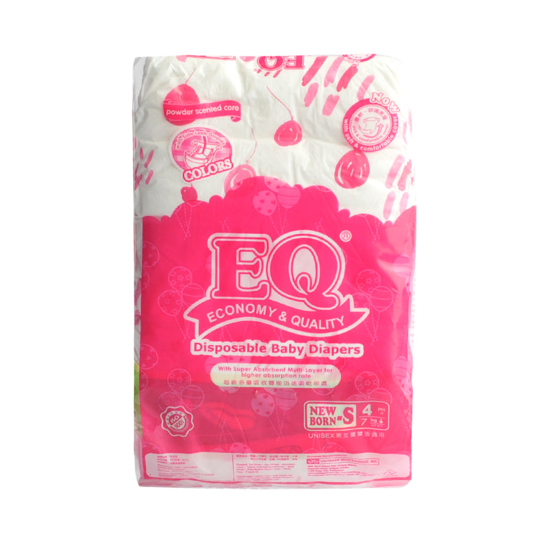 EQ Colors Baby Diaper With Powder Scent Mini Pack Small 4's