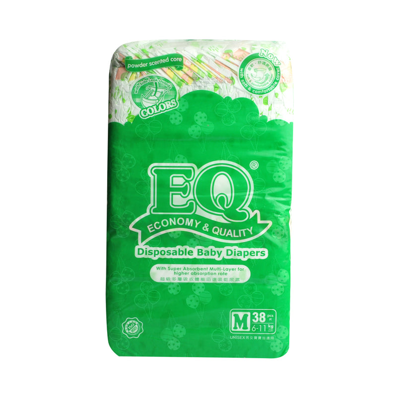 EQ Colors Baby Diaper With Powder Scent Big Pack Medium 38's