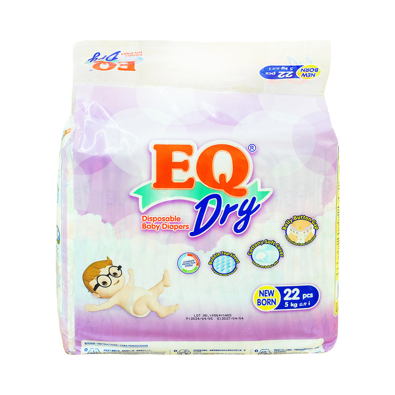 EQ Dry Baby Diaper Travel Pack Newborn 22's