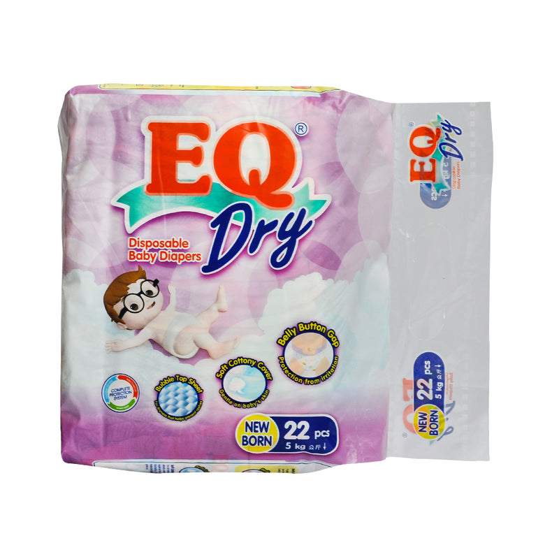 EQ Dry Baby Diaper Travel Pack Newborn 22's