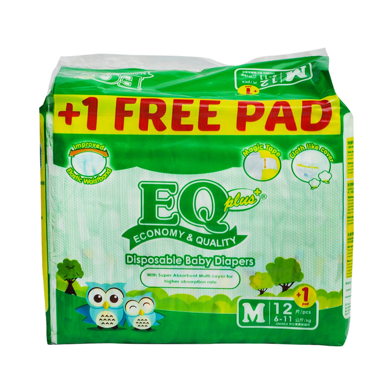 EQ Plus Baby Diaper Budget Pack Medium 12's