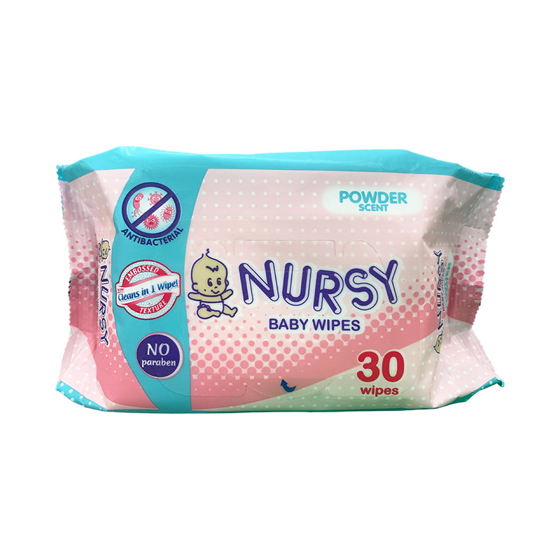 Nursy Baby Wipes in Powder Scent 30's x 3's