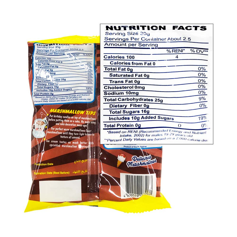 Marshies Marshmallows Chocolate And Vanilla 80g