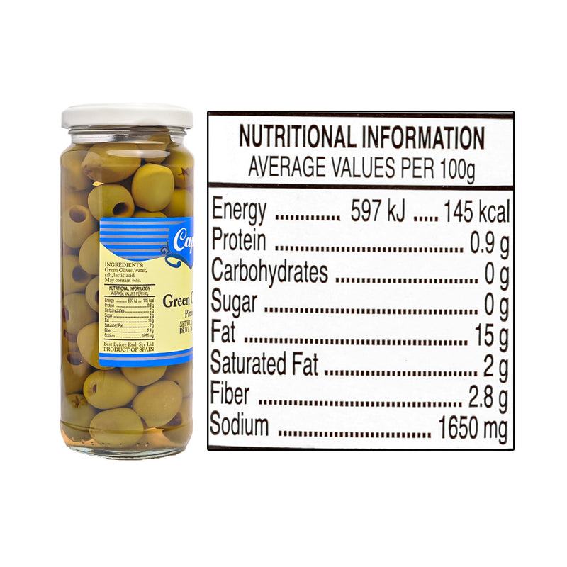 Capri Pitted Green Olives 335g