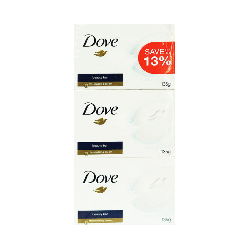 Dove Beauty Bar Soap White 135g x 3's