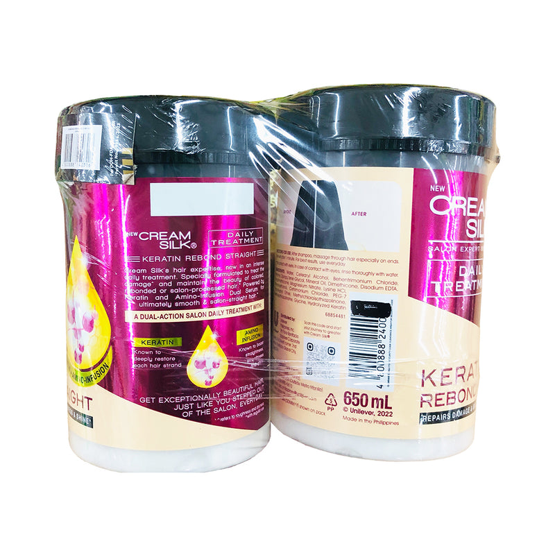 Creamsilk Keratin Rebond Straight Conditioner 650ml x 2's