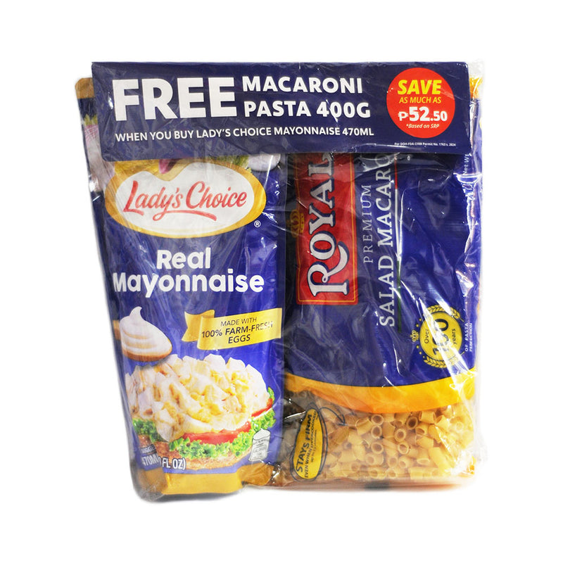 Lady's Choice Mayonnaise Doy 470ml +Royal Premium Salad Macaroni 400g