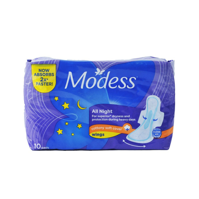 Modess All Night Sanitary Napkin With Wings Extra Long 10's