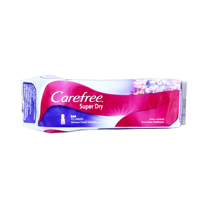 Carefree Super Dry Pantyliner Shower Fresh Scent Flat 15's