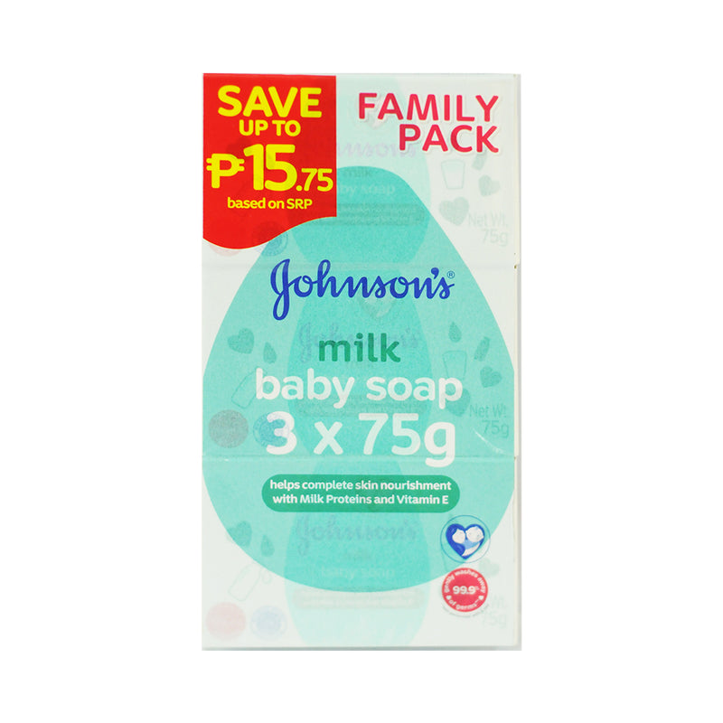 Johnson's Milk Baby Soap 75g x 3's