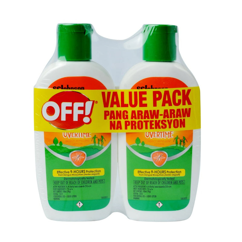 Off Overtime Insect Repellent Lotion 100ml Twin Pack