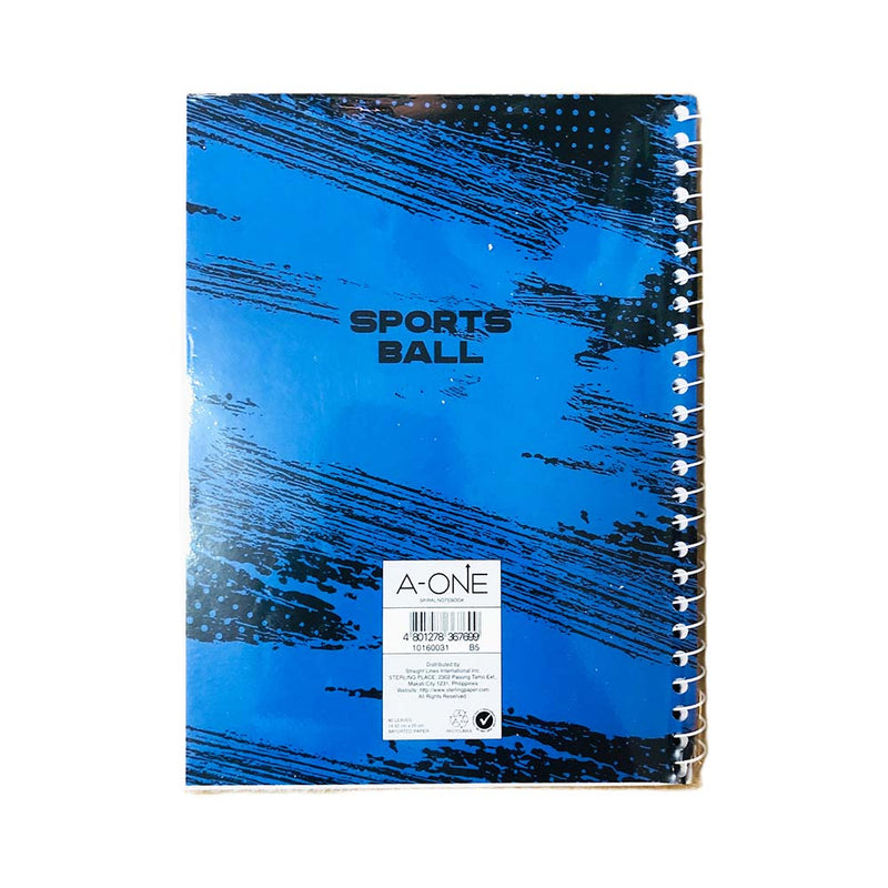 A-One Sports Ball Spiral Notebook 80 Leaves