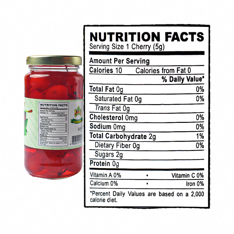 Jolly Maraschino Cherries With Stem 284g (10oz)