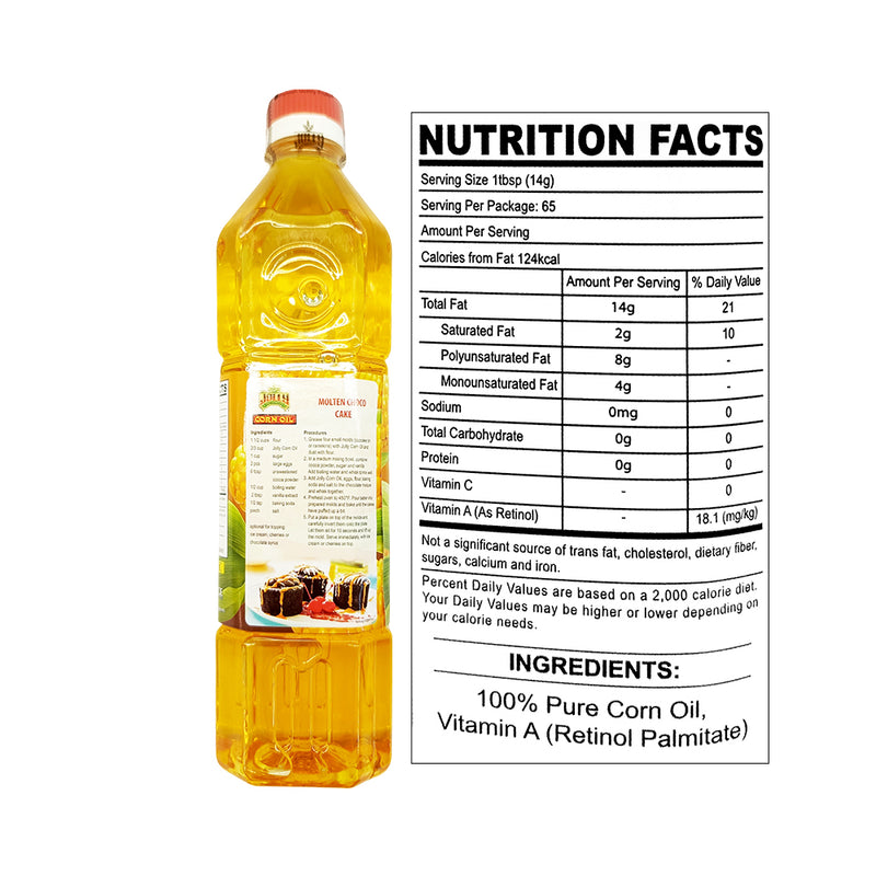 Jolly Corn Oil 100% Pure Cholesterol Free 1L