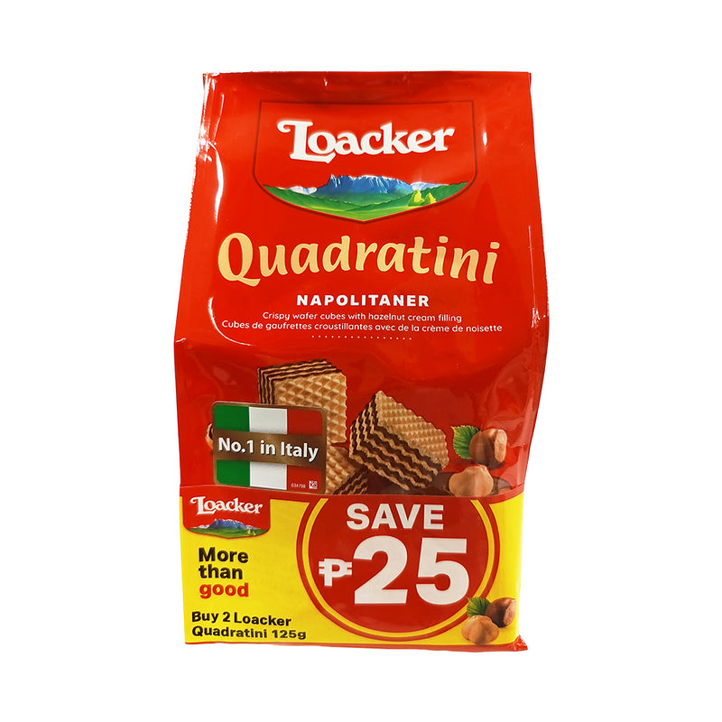 Loacker Quadratini Wafer Chocolate And Napolitaner 125g