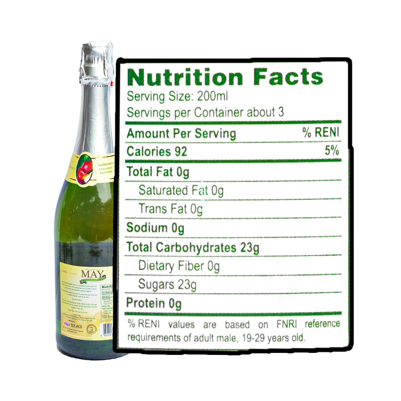 May 100% Sparkling Juice Apple 750ml