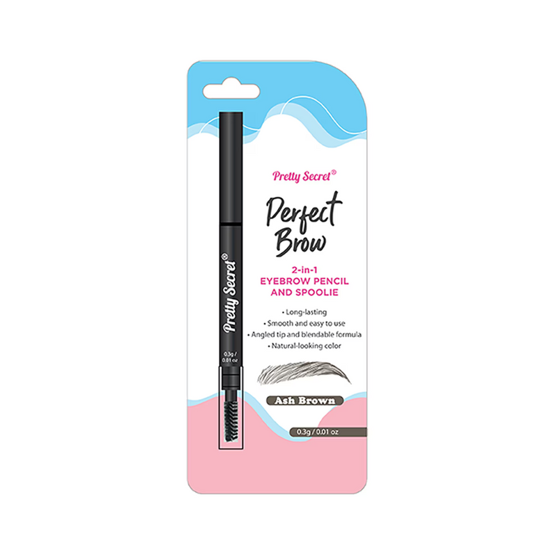 Pretty Secret 2-in-1 Eyebrow Pencil And Spoolie Ash Brown 0.3g