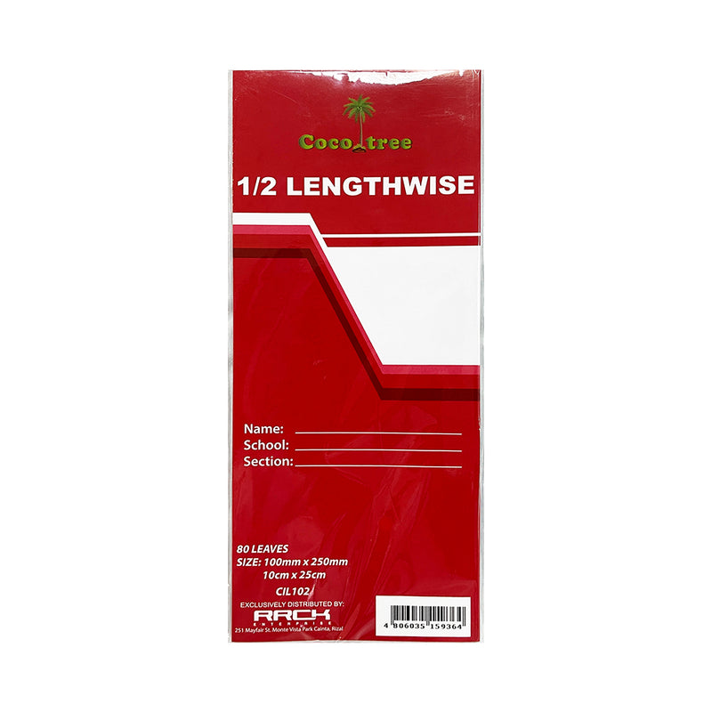 Coco Tree 1/2 Lengthwise Quiz Pad 80 Leaves