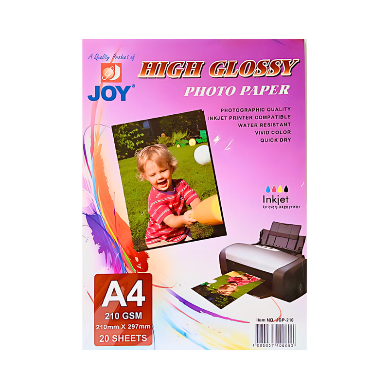 Joy Photo Paper Glossy 210gsm 20 Sheets A4