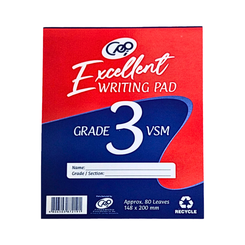 Excellent Writing Pad Grade 3 80 Leaves