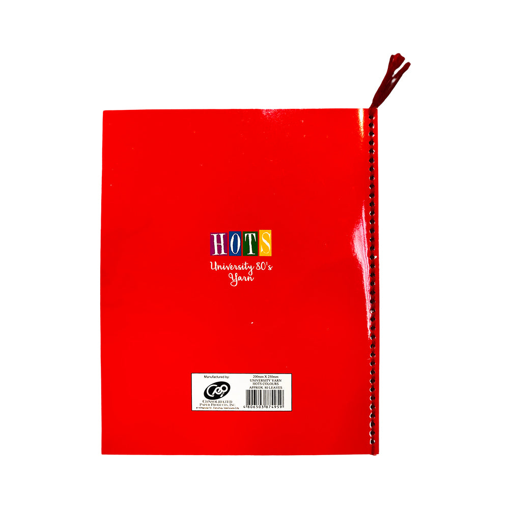 Spring Notebook Hots Consolidated University Hots Color Coded Yarn Notebook 80 Leaves