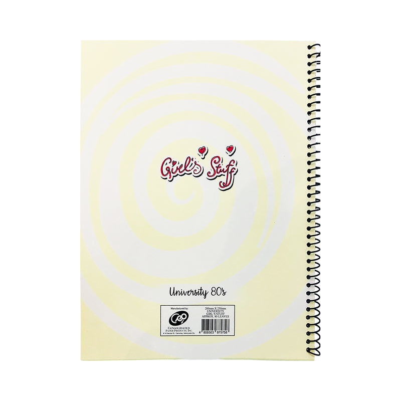 Consolidated University Girl Stuff Spiral Notebook 80 Leaves
