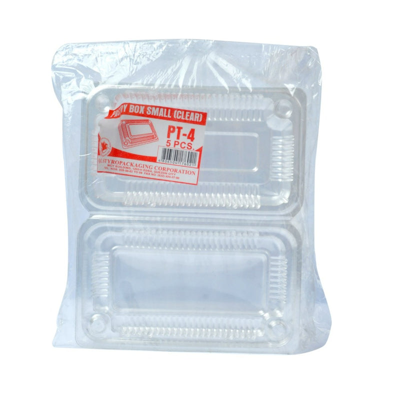 Multiplast PT-4 Pastry Box Clear Small 5's