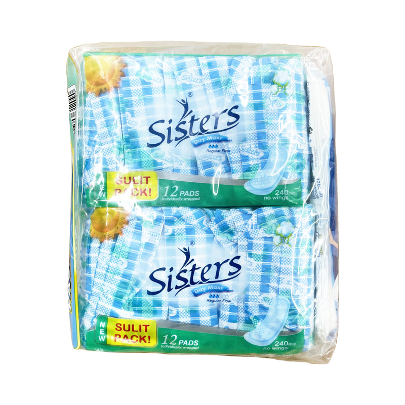 Sisters Family Pack Silk Floss Regular Maxi 12's x 2 Pack With Pantyliner 8's