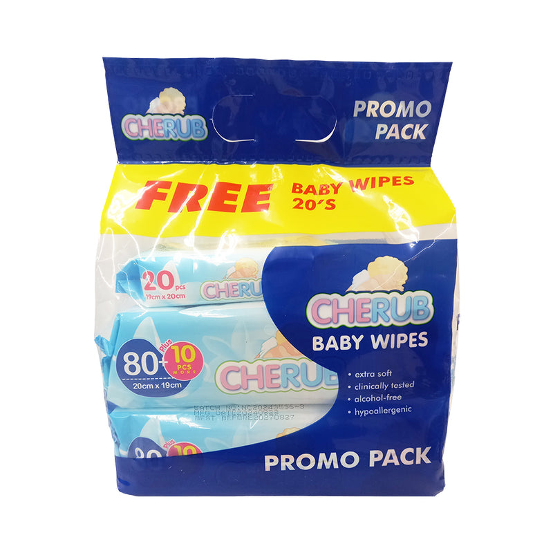 Cherub Baby Wipes 80's x 2's + Wipes 20's