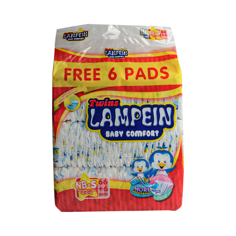 Twins Lampein Baby Diaper Jumbo Pack Small 66's + 6's