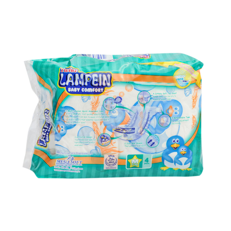 Twins Lampein Baby Diaper Mini Pack Medium 4's