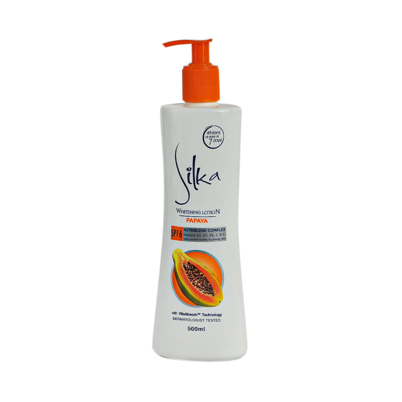 Silka Skin Whitening Lotion Papaya With Pump SPF6 500ml