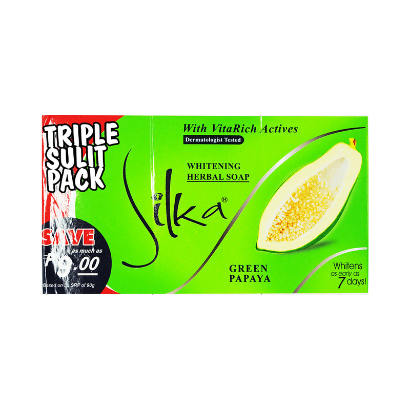 Silka Papaya Soap Triple Sulit Pack 90g x 3's