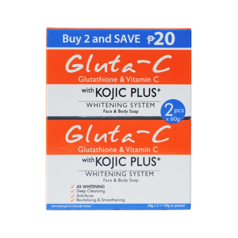 Gluta-C With Kojic Plus+ Face And Body Soap 60g x 2's