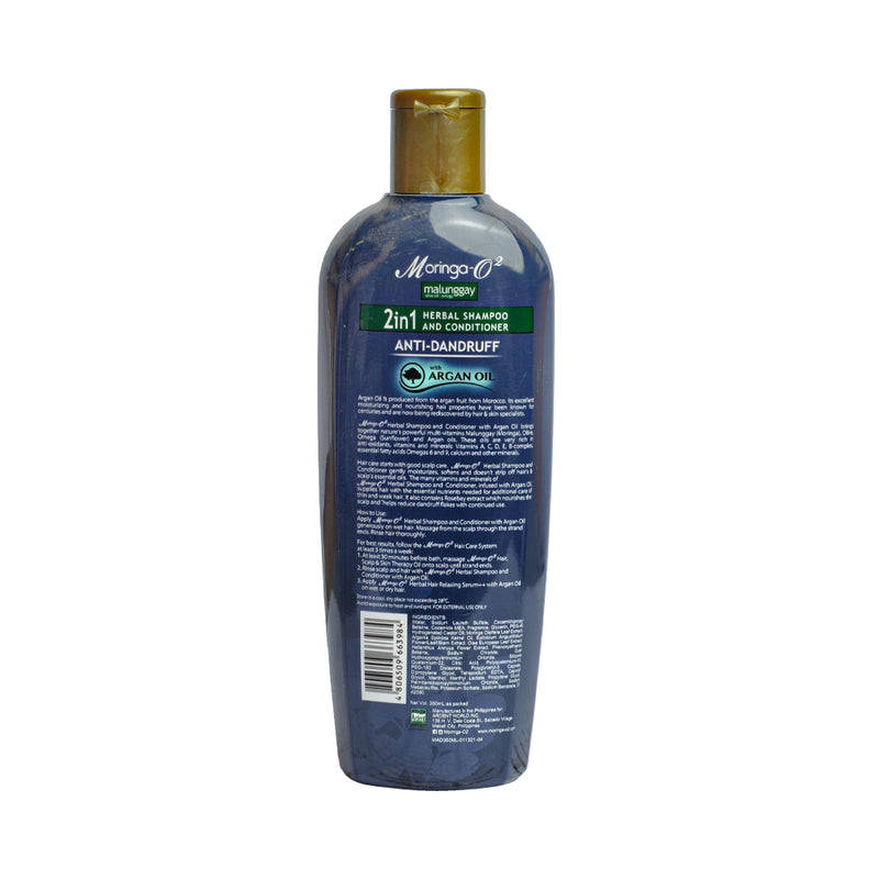 Moringa O2 Malunggay 2in1 Herbal Shampoo And Cond Anti-Dandruff With Argan 350ml