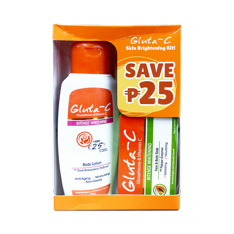 Gluta-C Intense Whitening Body Lotion SPF 25 150ml + Face And Body Soap 55g